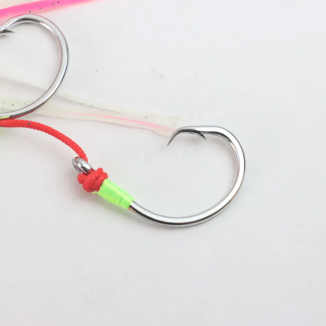 In stock Stainless steel fishhook Jigging Octo Hooks  Assist Hooks Fishing Slow Lure Jig Glow Squid Assist Hook Making