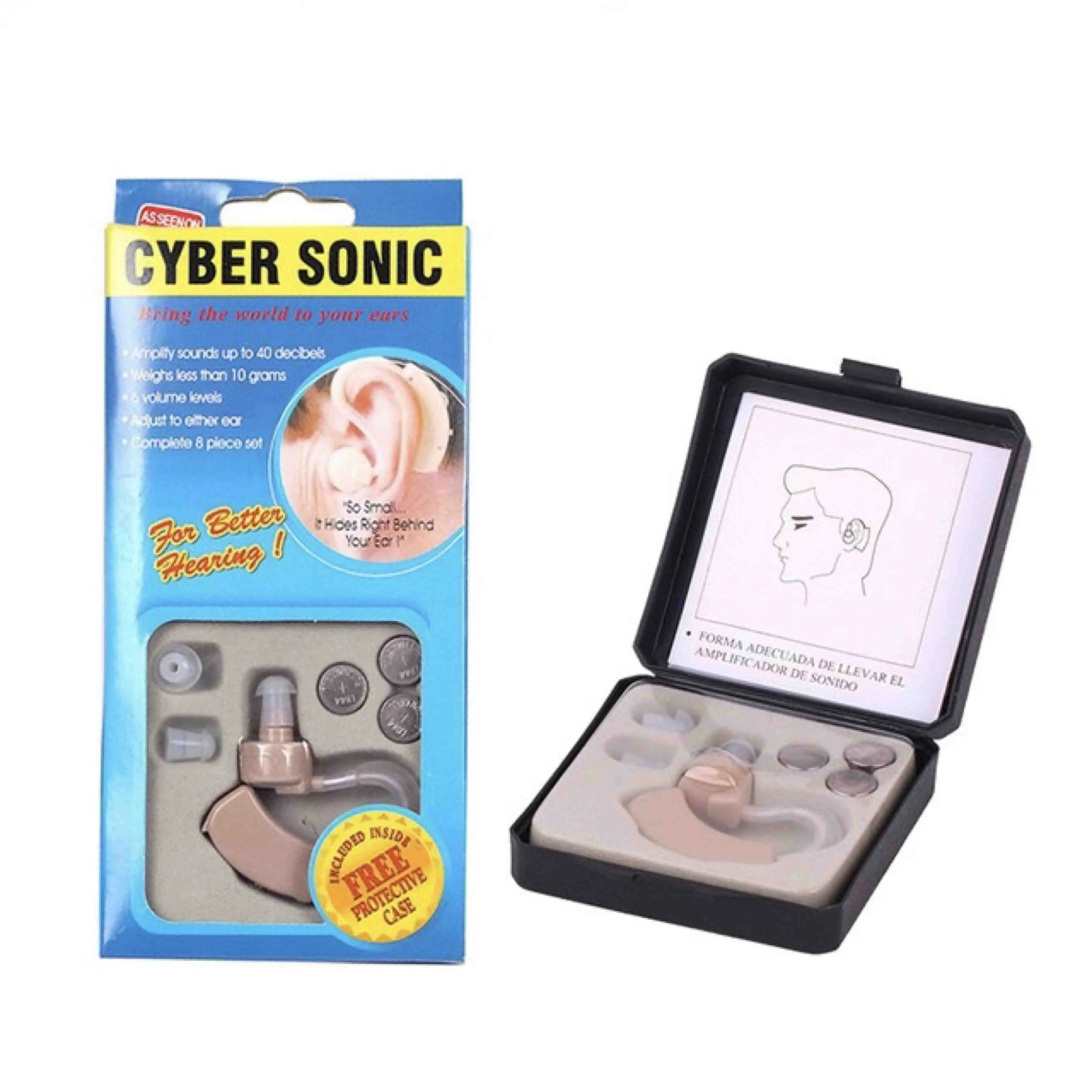 The beige BTE adjustable digital hearing aid is specially designed for the hearing impaired