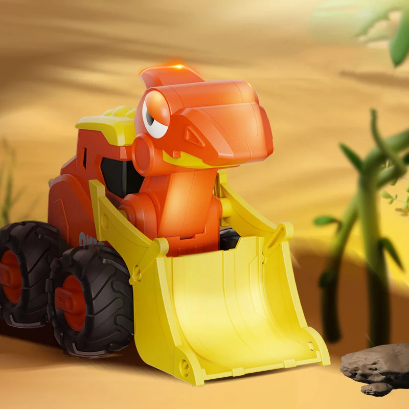 FiveStar Beach Engineering Dinosaur Car One Press Go Toy Plastic Truck Vehicle Children Toys Outdoor Playing