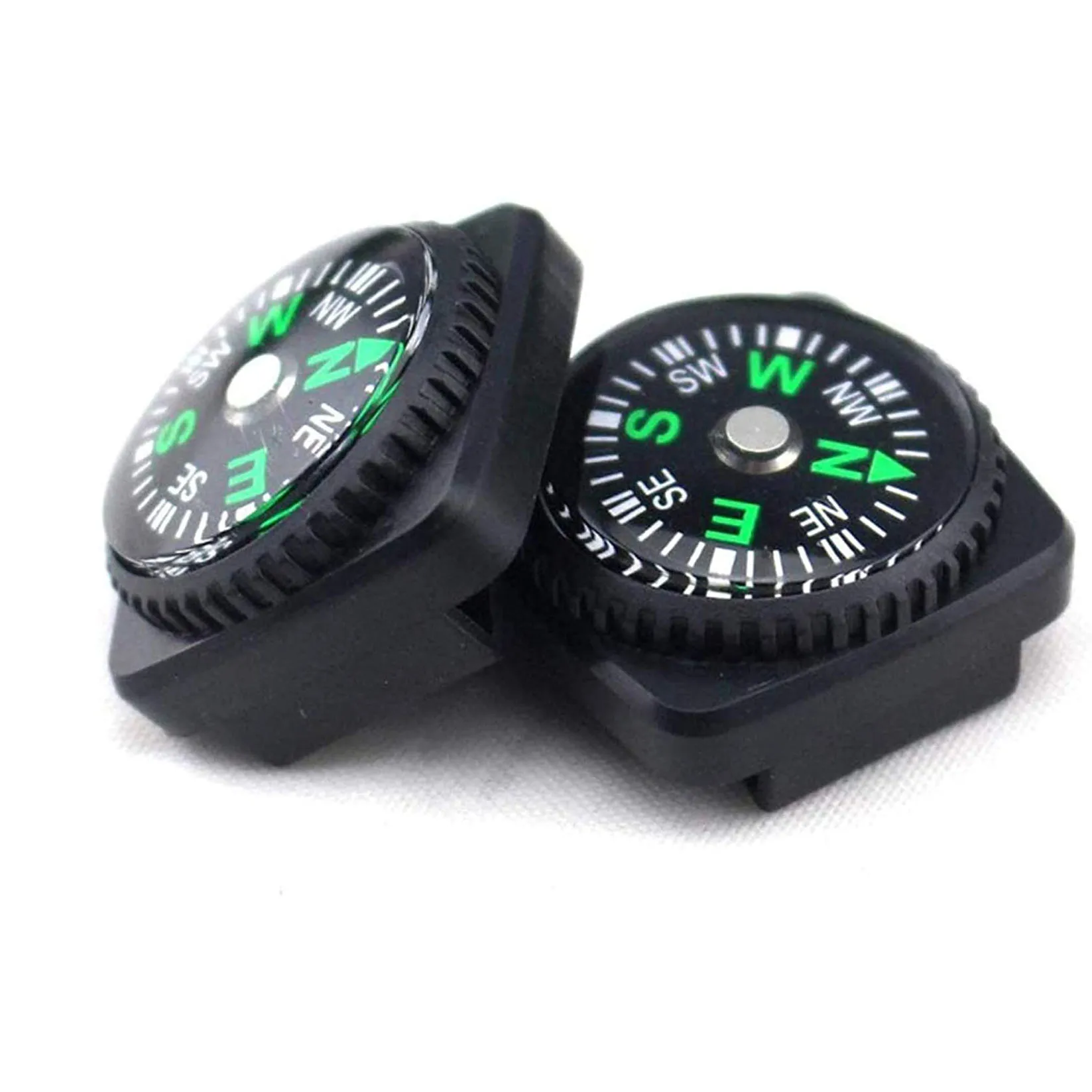Mini Compass Set Hard Shell Liquid Filled Button Compass Set for Survival Watch Band Paracord Bracelet