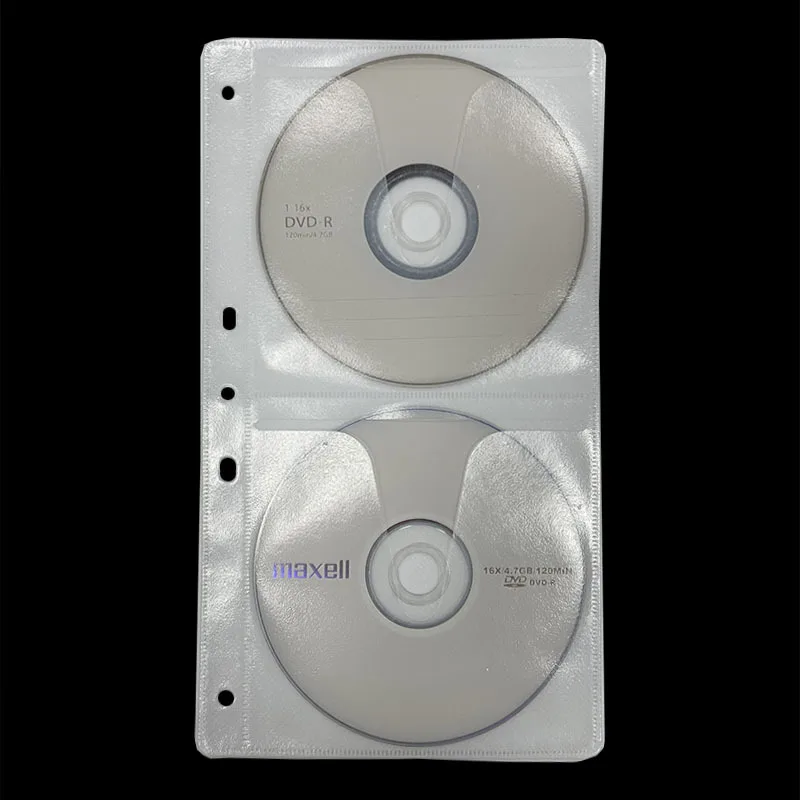 CD Binder Pages Refill Sheets for 3 ring Binders Hold 4 DVDs CD Case Sleeves Holder Organizer Storage for Blu Ray Inserts