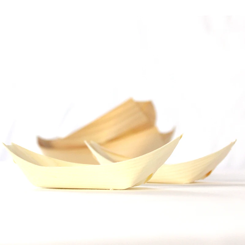 Mini Sushi Boat Food Container Wood Bowl for Catering and Home Use
