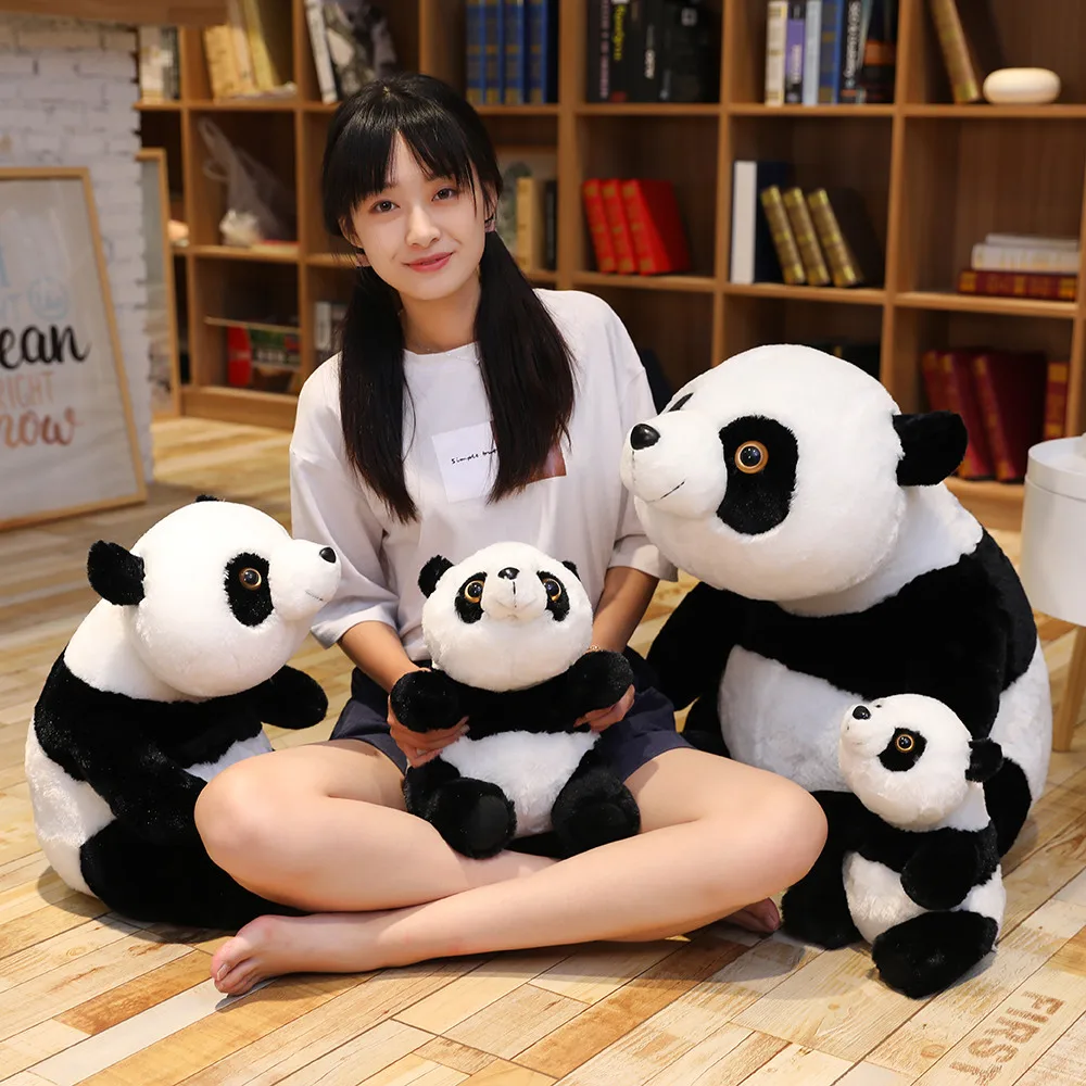 Yangzhou factory customization hot sale large size fashion lovable plush panda doll bolster with sitting posture