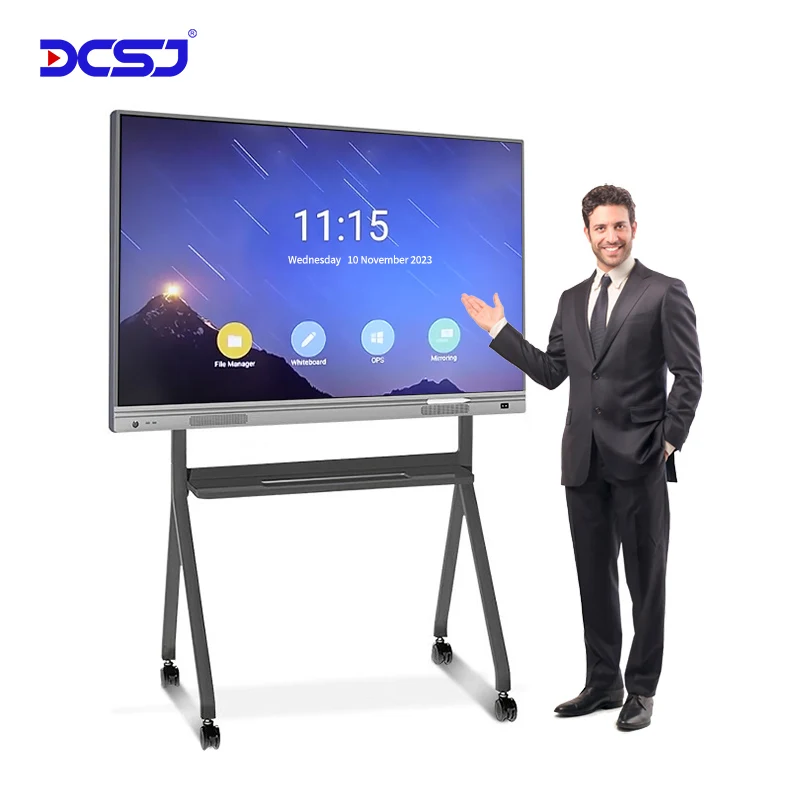 DCSJ 55 65 75 85 100 inch Touch Display LCD Screen Smart Interactive Boards For Meeting Education School