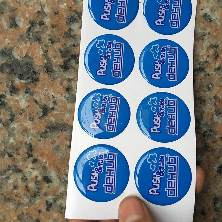 Custom 3d label printing epoxy domed resin sticker glossy adhesive label sticker