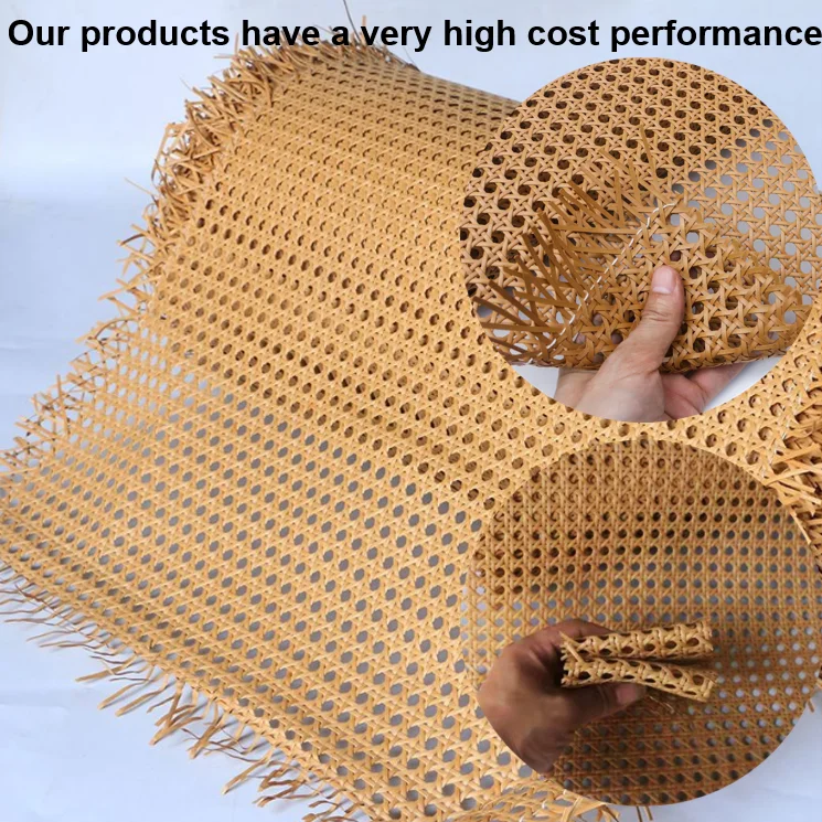Wholesale Bleached PVC Plastic Mesh Webbing Roll Raw Material Rattan Cane