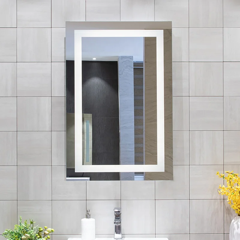 Custom Frameless Touch Switch Bath Anti Fog Mirror Rectangle Shaving Shower Room Bathroom Mirrors