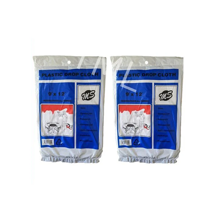 9*12 feet Clear High Density Poly Plastic Sheeting Heavy Duty Drop Sheet for Decorating