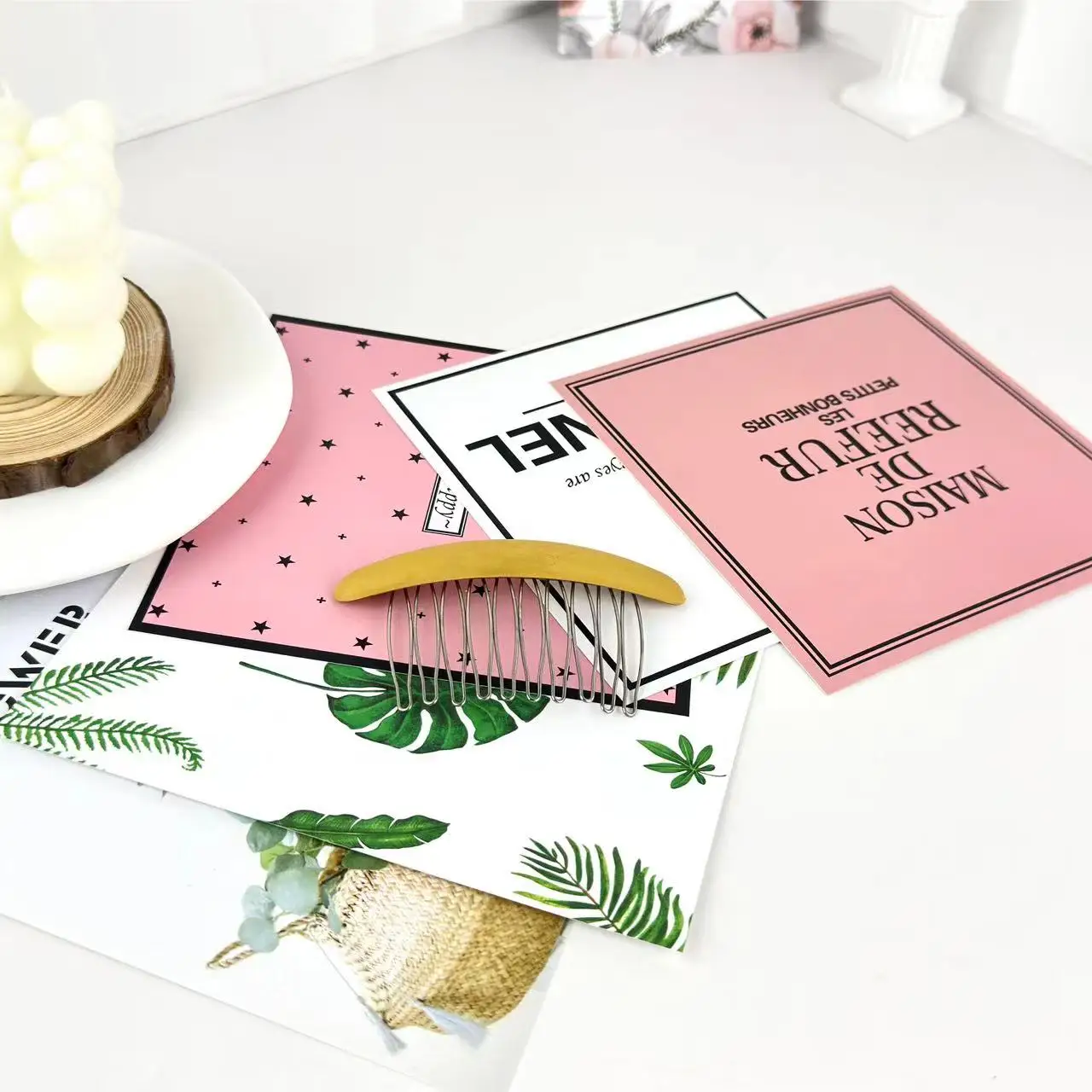 Frosted Metallic Hair Comb Fashion All-Match Comb Non-Slip Fringe Clip Hair Accessory