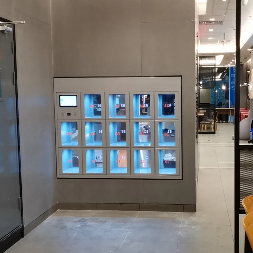 Электронные металлические шкафы для хранения AUV на 12/15 дверей, умные столовые шкафчики для ресторанов или кухонь-призраков