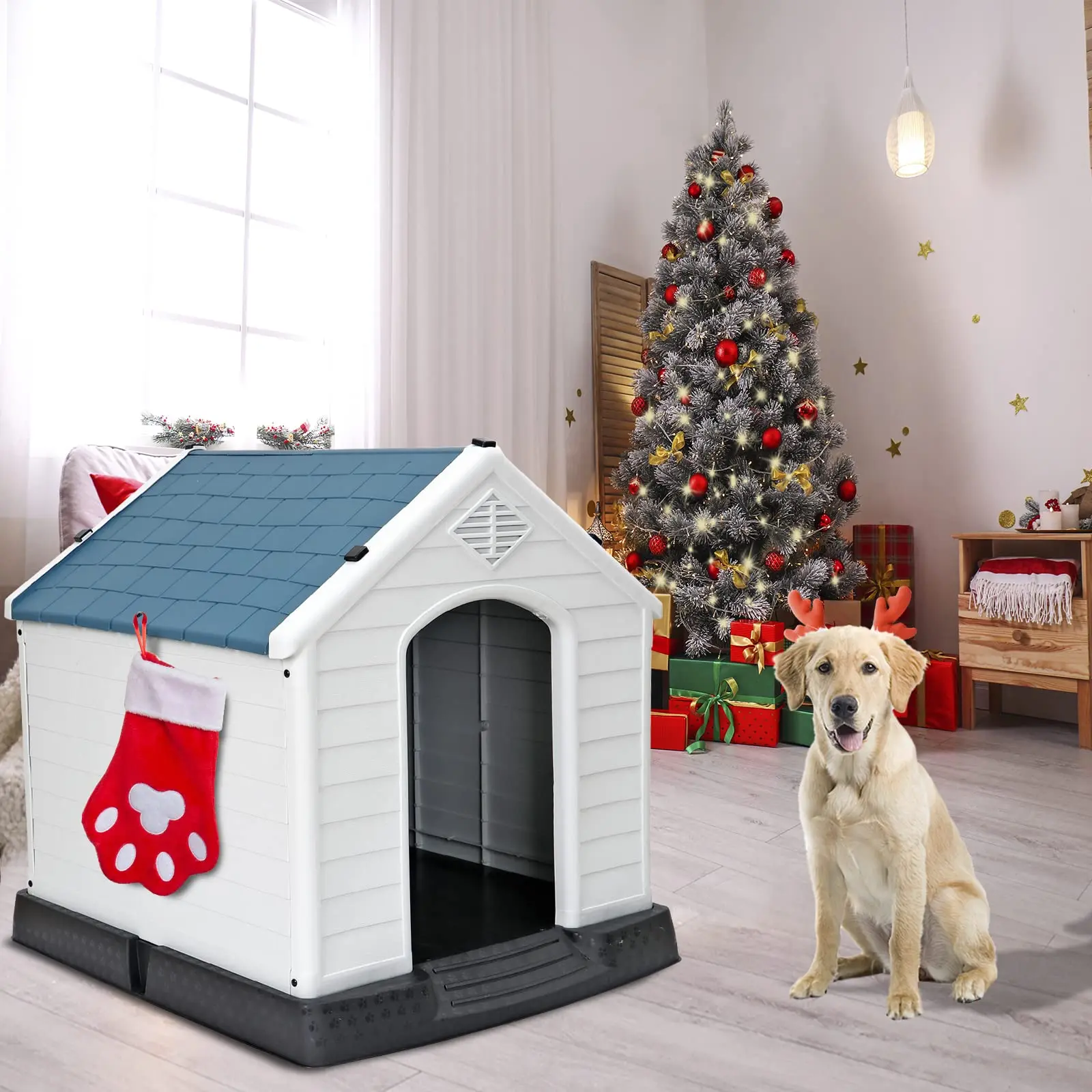 BunnyHi GW002 Durable Plastic Indoor Pet House And Furniture Big Casas Para Perros Outdoor Dog House for Small Medium Large Dogs