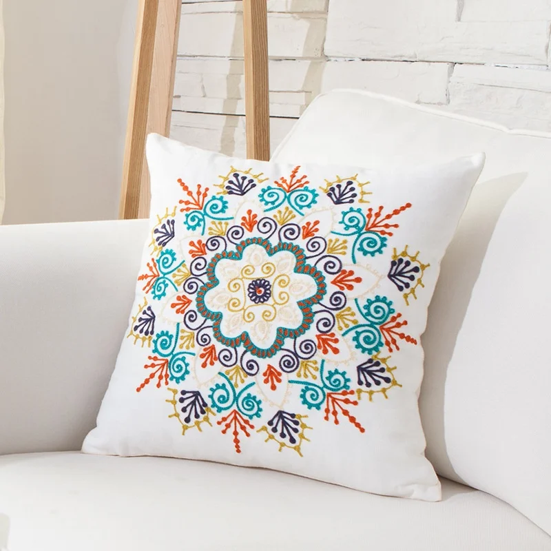 Korean soft embroidery sofa cushion cover for home decoration