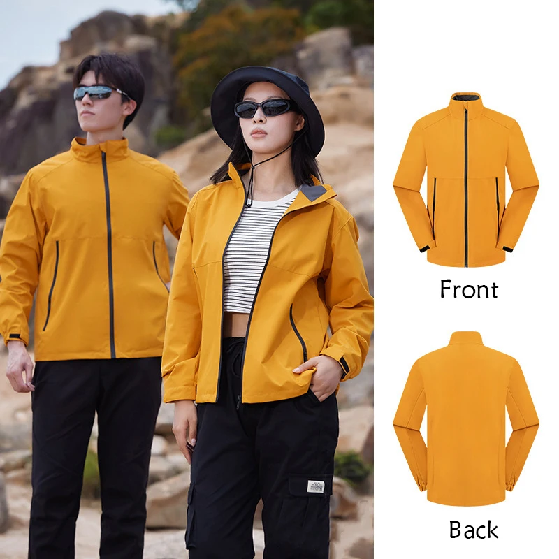 Outdoor single-layer assault suit with printed logo thin casual coat corporate windbreaker raincoat suit jacket waterproof