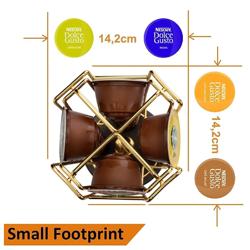 Revolving Rotating Spiral 24 Capsule Coffee Pod Holder Tower compatible Nespresso Dolce Gusto