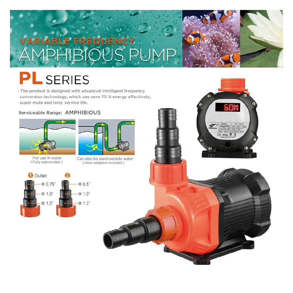 PERIHA PL Series Aquarium Pump Filter PL7001 40W PL10001 60W PL14001 80W Pond Pump High Head For Koi Pond, Garden Irrigation