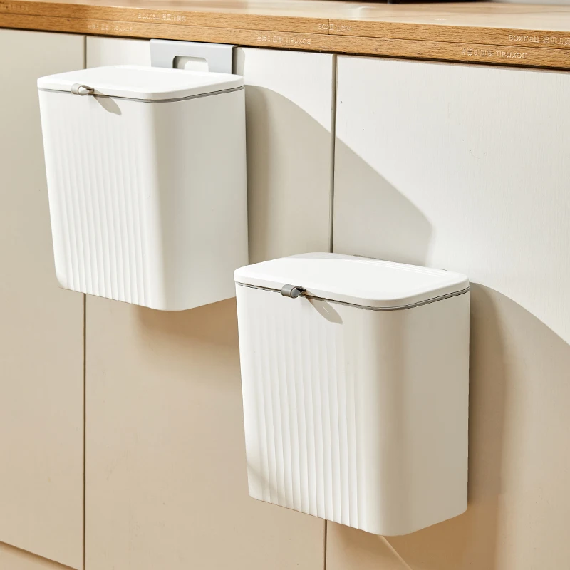 Eco-friendly Kitchen cabinet door suitable hanging folding small trash can waste bin for household kitchen