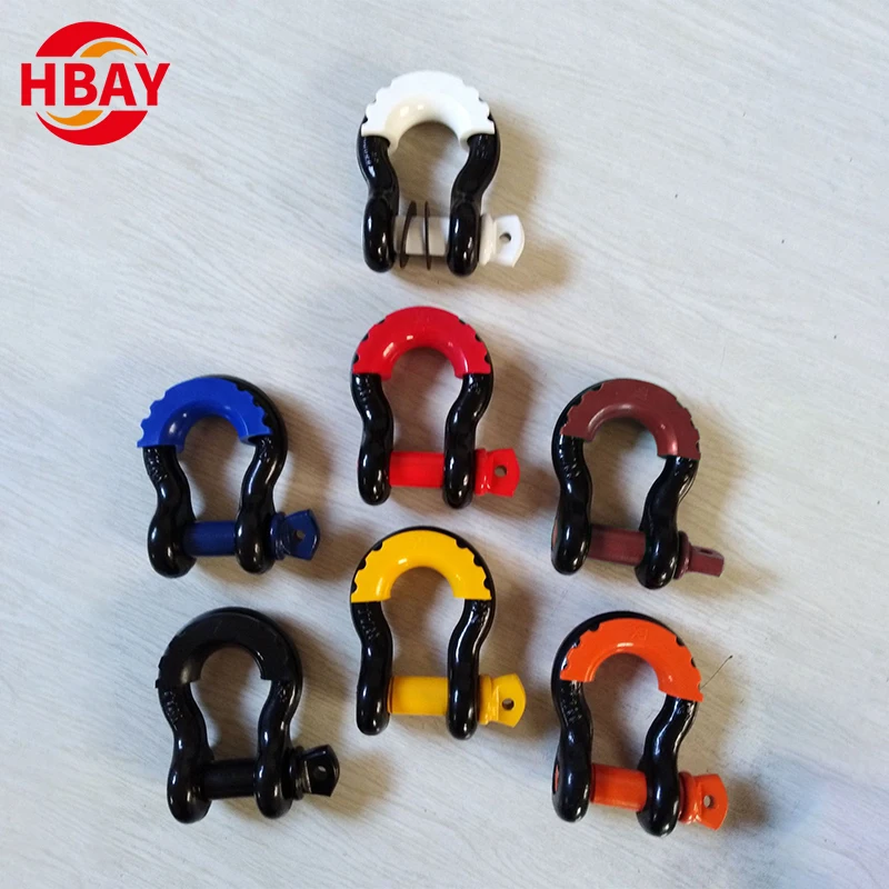 ANYUE Heavy Duty  3/4 4.75T G209 Bow Shackle With Complete Color For Trailer Shackle