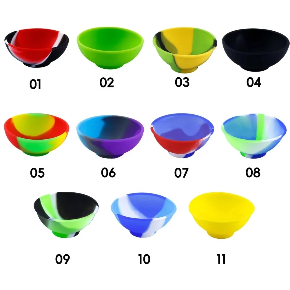 50ml mini multicolor food grade silicone tobacco bowl Silicone Container Hookah Wax smoking accessories silicone mixing bowl