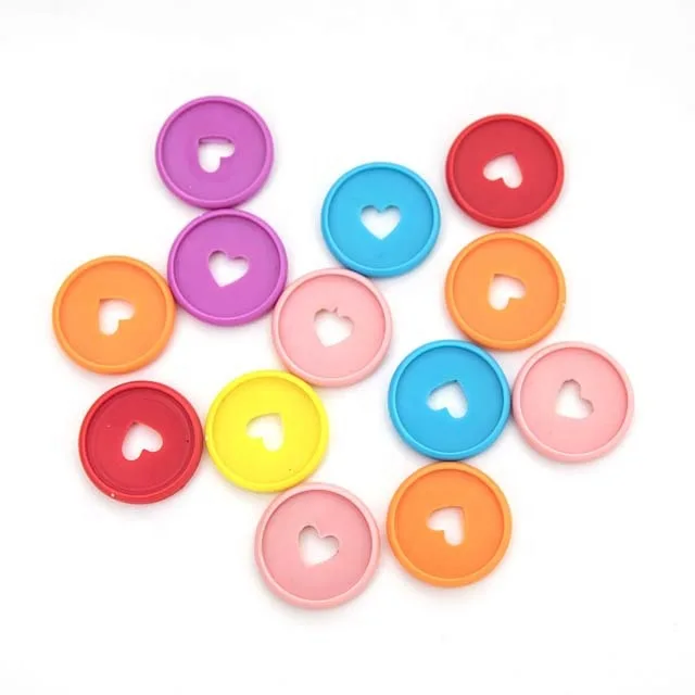Colorful Heart Book Binding Discs Discbound Expansion Discs Heart Binder Rings Mushroom Hole Loose Leaf Round Bining Disc Buckle