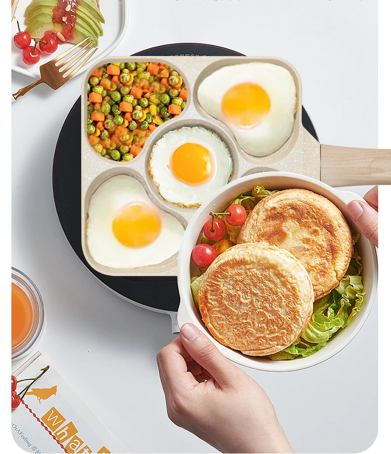 Five-hole Breakfast Fried Egg Burger Machine Non-stick Mini Flat Pancake Frying Pan Kitchen Supplies Cookware Tools