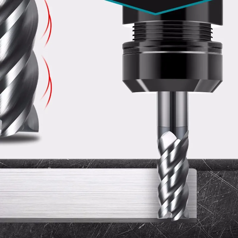 4 Flutes Solid Carbide Cutting milling Tool HRC 65 Shank 4.0 Milling Cutter High Performance Standard Flat End Mills