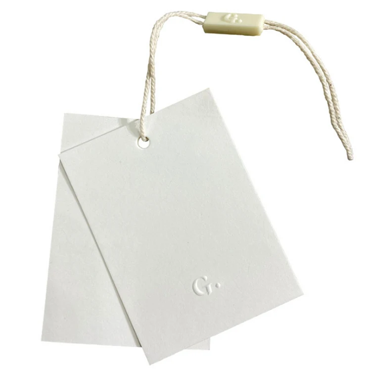 Luxury Thick Paper Custom Made Garment Hangtag Swing Hang Tag Rope Embossed Label Clothing Accessories Price Tag