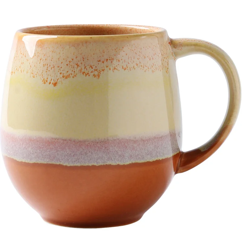 GZYSL Custom Ins Korean Reactive Glaze ceramic Mug 520ml Chubby Big Belly Cup and Mug for Restaurant home office