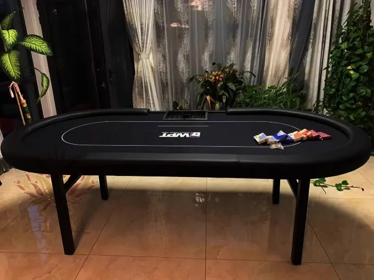 Foldable Metal Leg Poker Table 96 Inch 84 Inch Professional Casino Texas Blackjack Game Table Folding
