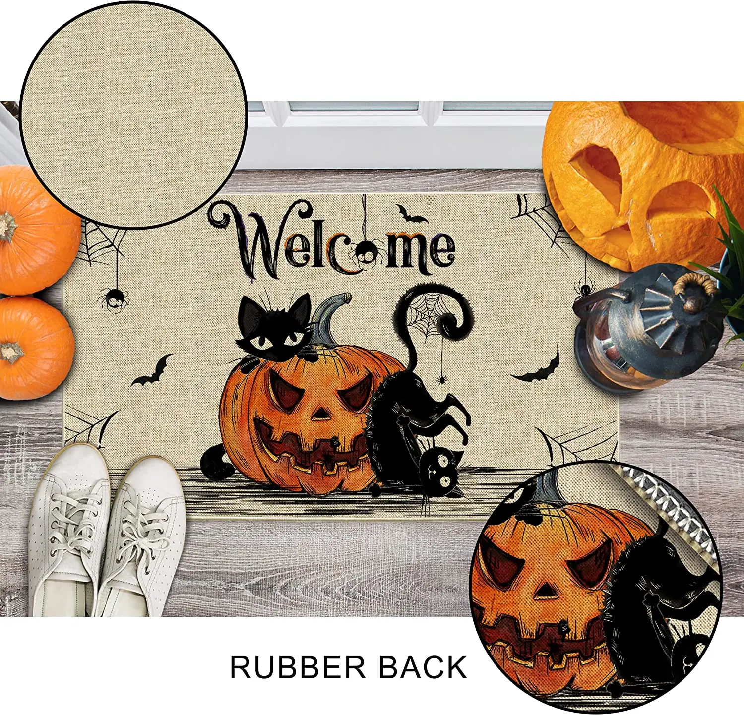 CF Christmas Festival print mat Rubber linen outdoor personalized door mat