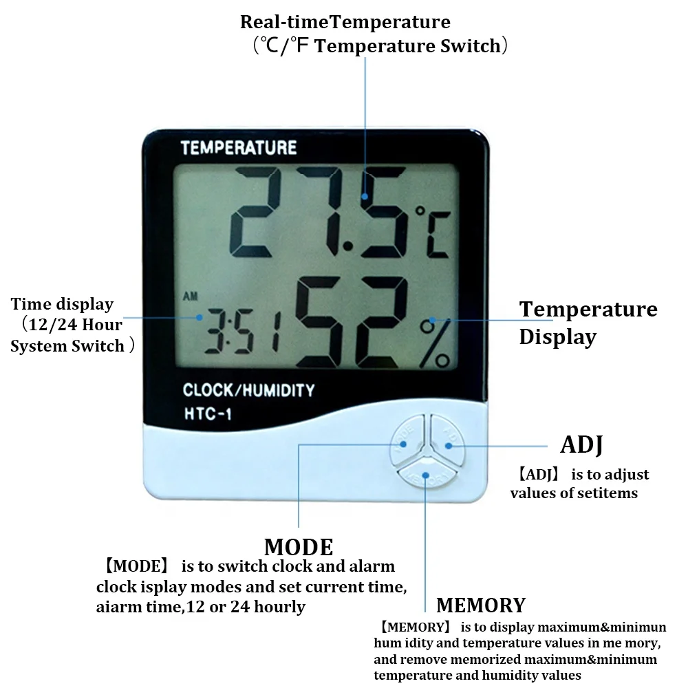 Hot Selling Indoor LCD Electronic Digital Hygrometer Thermometer Temperature Humidity Meter