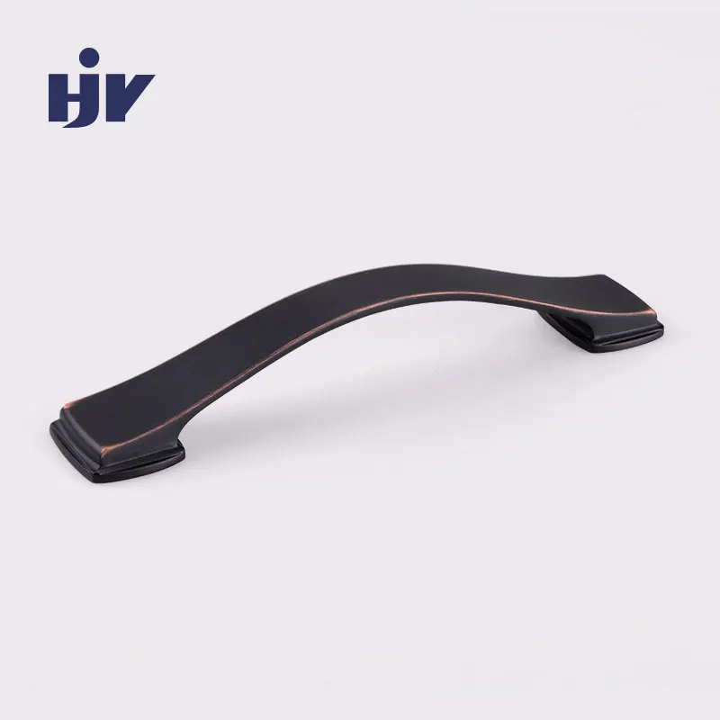 HJY oil rubber bronze cabinet handles 128mm Bow Drawer konb Pulls