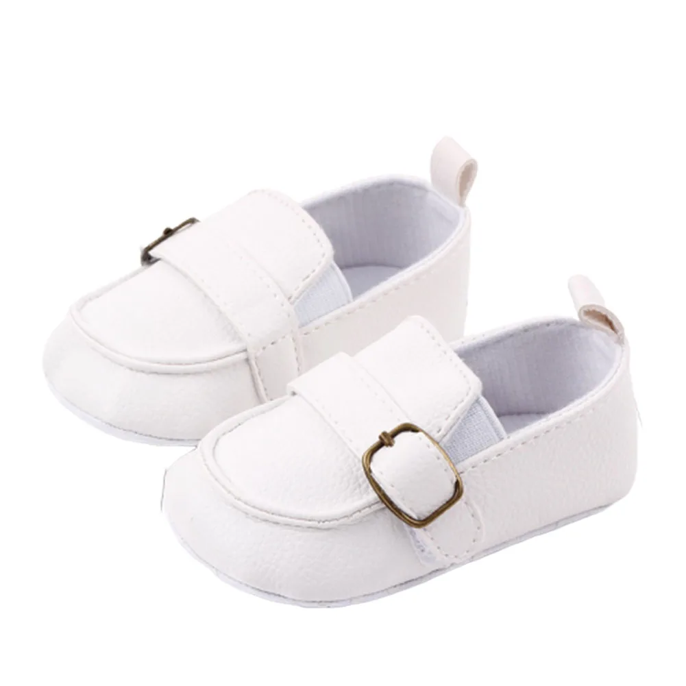 Baby First Walker 1Pair Baby Girl Boy Infant Cute Fashion Solid Shoes Peas Shoes PU Leather Baby Shoes Soft Bottom Toddler