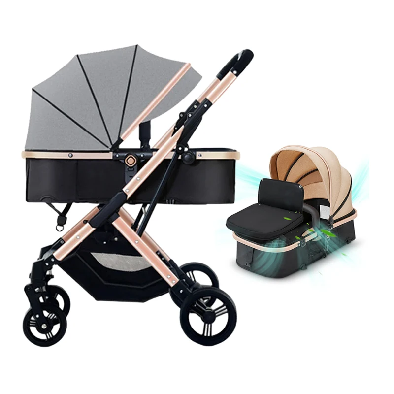 Stroller Luxury Multifunctional Foldable High Landscape Kids Pushchair Cart Travel Carriage Pram 3 in 1 Baby Stroller