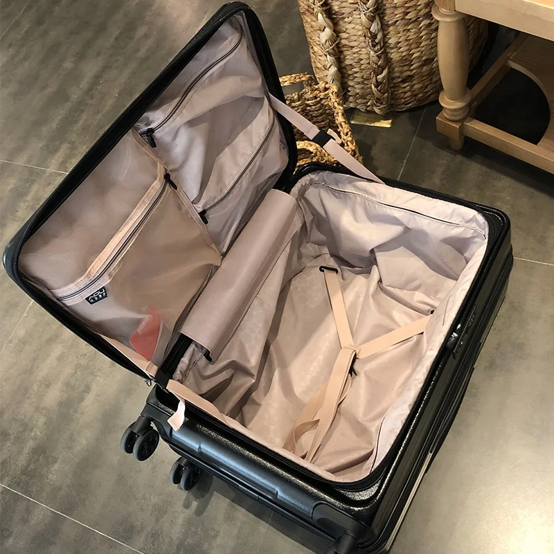 2020 Latest Aluminum Frame Trolley Hard Case Laptop Computer Bag Front Open PC Foldable Luggage