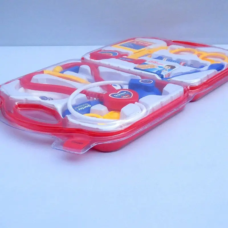 Unisex Portable Plastic Suitcase Educational Toy Set for Baby Nurse & Doctor Play Games Simulation Medical Tool Kit Role Play
