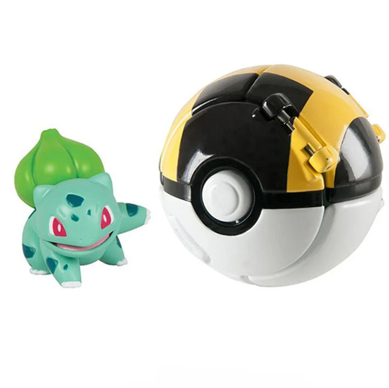 Hot sale Pocket monster Pokeball toy 7cm Pokemoned elf Explosion game Ball Squirtle psyduck pika-chu anime figure for gifts