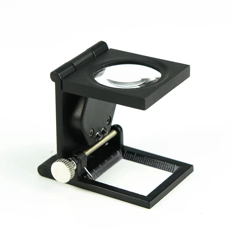 2025 New 8X Metal Black Scale Magnifying Glass Foldable Linen Tester And Printer Magnifier