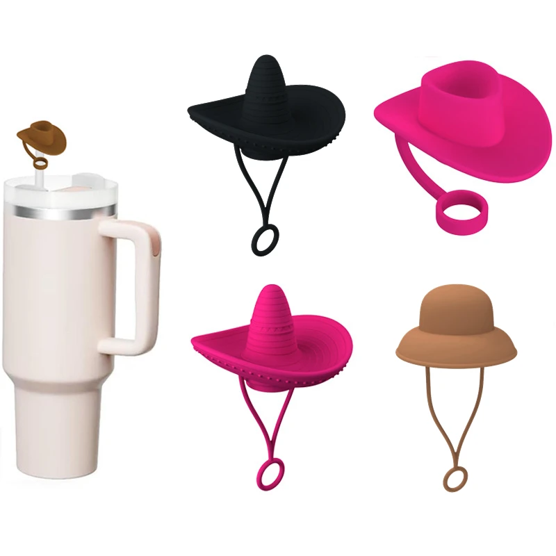 2024 New design Food Grade Silicone accessories For stanley cup straw covers topper tumbler straw cover drinking tips cover