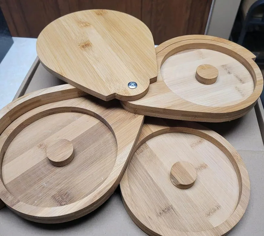 3 Tier Wood Bar Glass Margarita Salt Rimmer with Lid and 6 Sponges for Cocktails