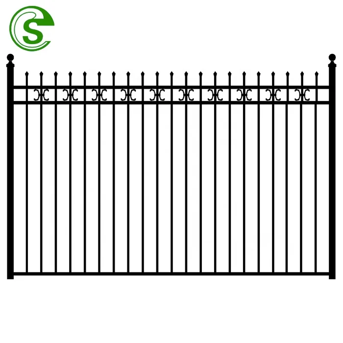 Low price ornamental boundary iron gates residential steel fencing model wrought iron fence