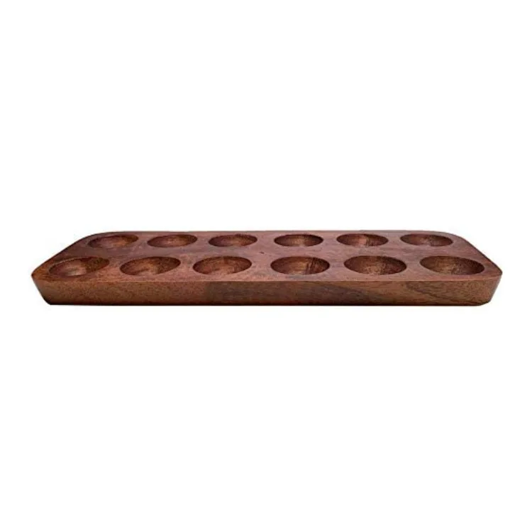 
Wholesale natural rectangle 12 egg tray refrigerator storage box wood egg tray wooden service tray 