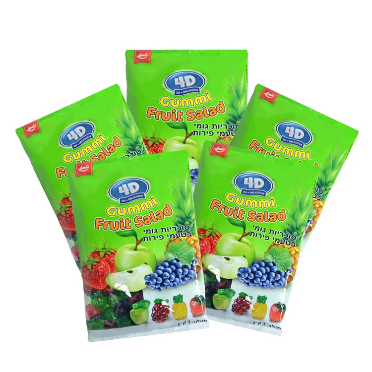 Wholesale HACCP/BRC Certificate 4D Fruit Shaped Juice Jelly Fruit Juice Halal Gummy Candy