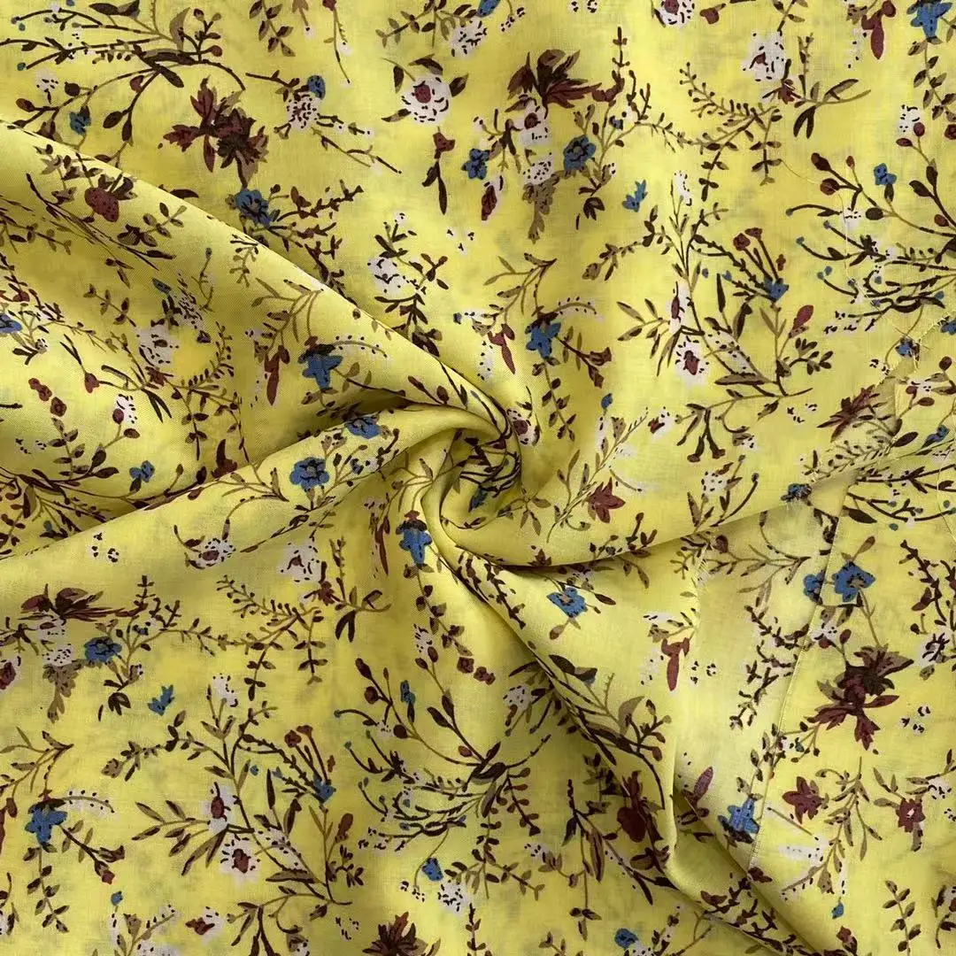 Rayon printed good price low 100% viscose fabric for women garmen