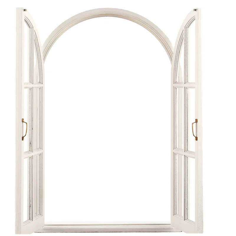 French design casement open style half circle aluminum window with grill for church