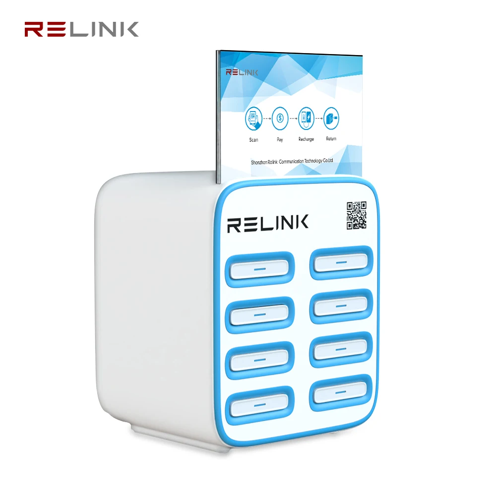 Relink 8 Ports Public Places Power Bank Rental Locker Mobile Phone Charging Station