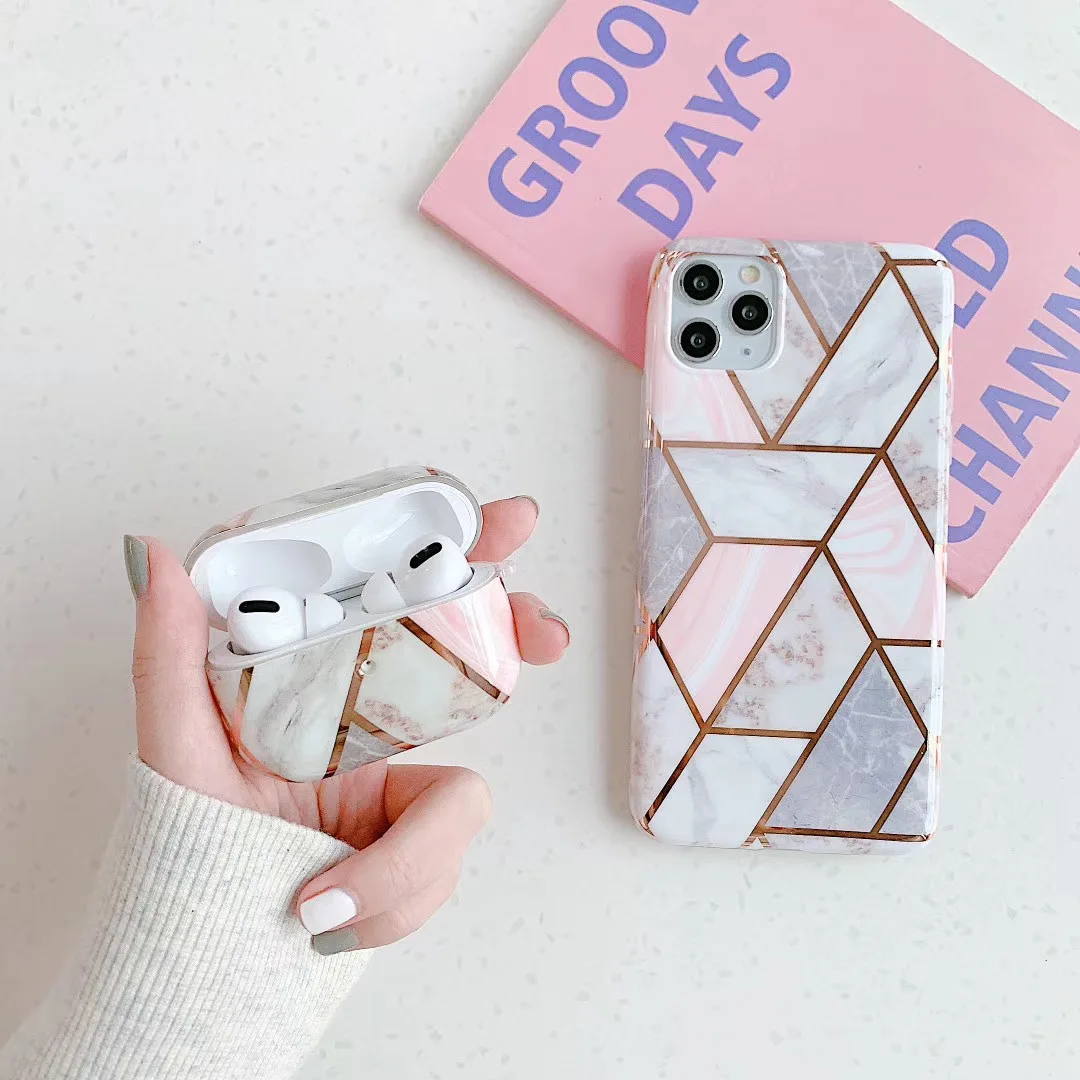  Роскошный чехол с мраморным рисунком для Airpods 1 2 аксессуар Airpod роскошный мраморный