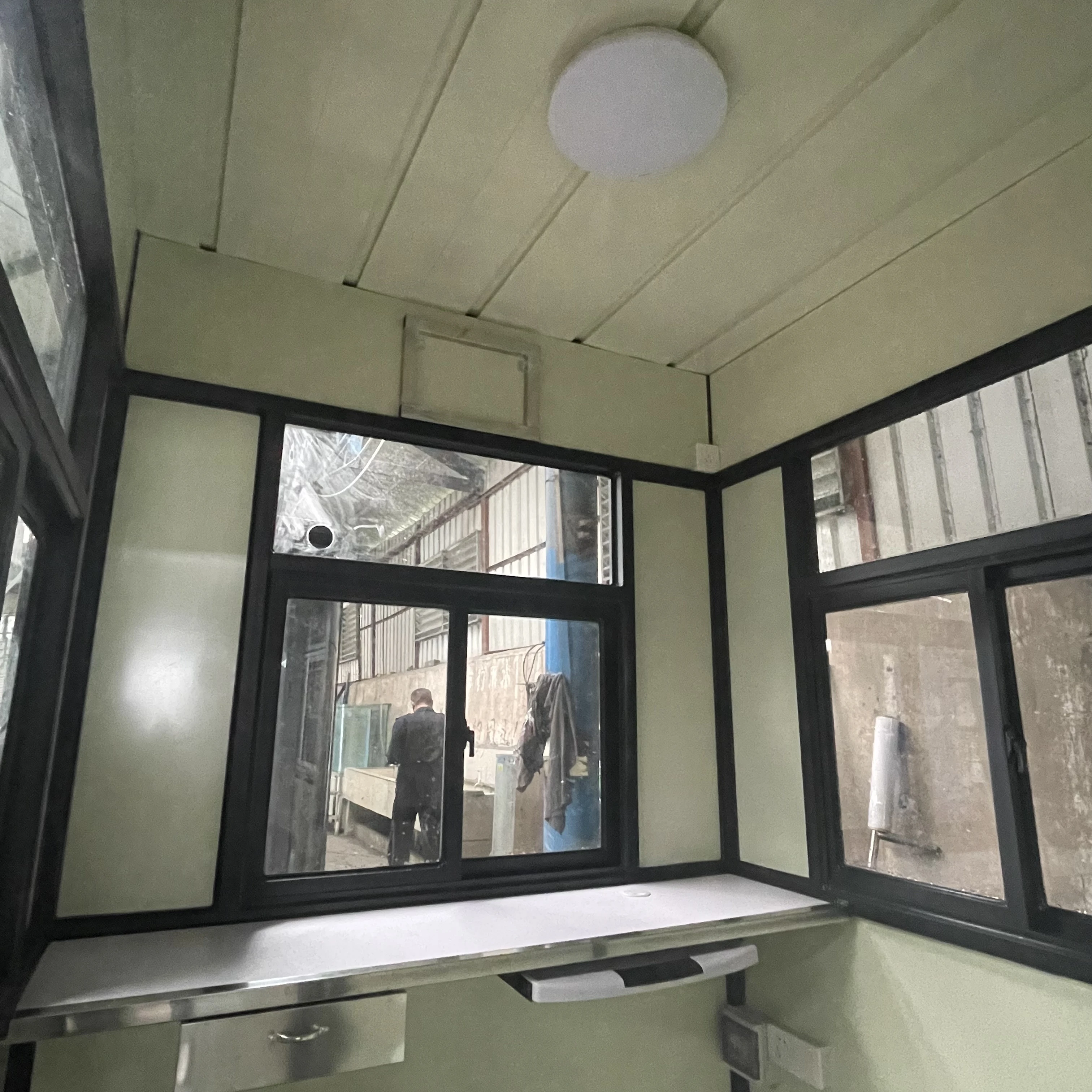 security guard booth high speed parking lot and barrier gate sentry box booth room parking security