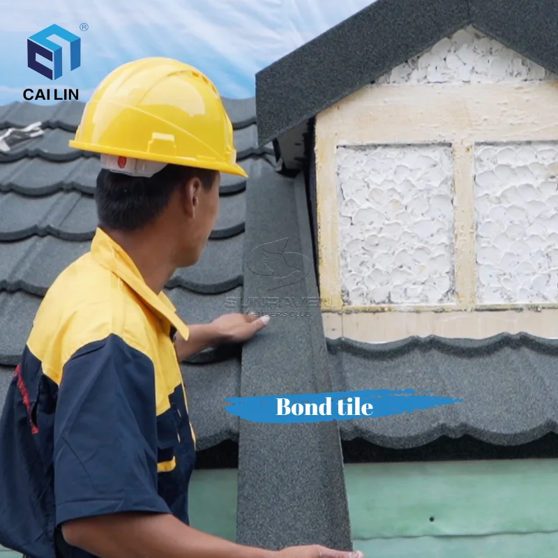 Color Stone Coated Metal Steel Roof High Quality And Bond Tile Roofing For Villa