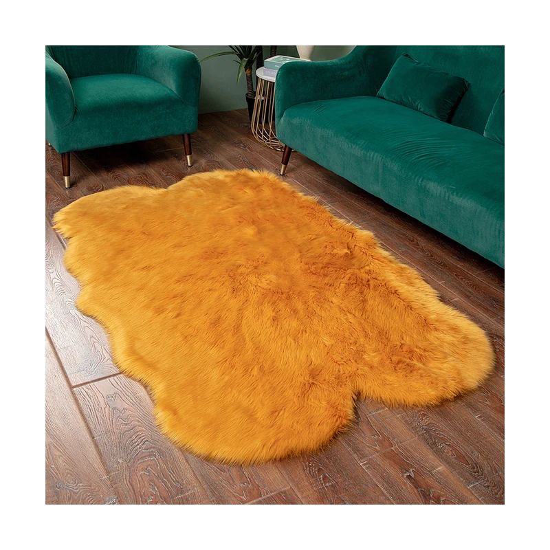 Китайский ковер для комнаты декоративный круглый белый из овчины искусственного меха