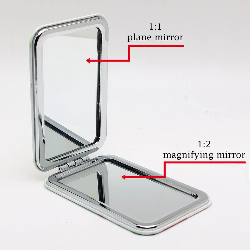 Mini Makeup Custom Logo Square Custom Foldable Mirror Round Pu Small Gift Pocket Professional Vanity Mirror